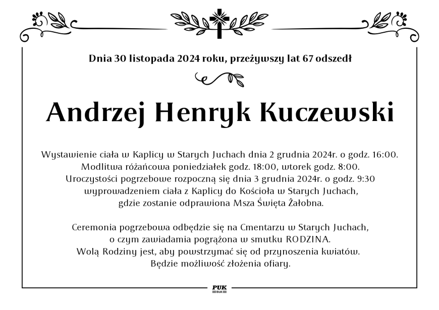 Andrzej Henryk Kuczewski - nekrolog